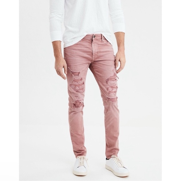 Mauve / Pink Distressed Next Level Flex Skinny Jeans - Picture 1 of 11